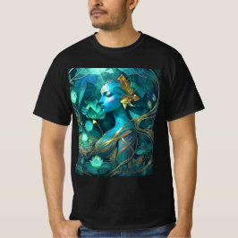 Mystisches Blaues Göttinnen-Fantasy-Kunst-T-Shirt  T-Shirt