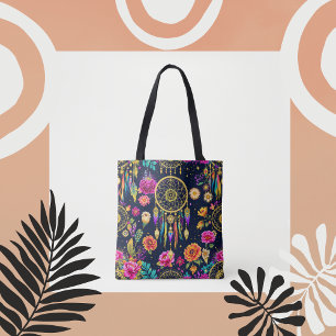 Mystisches bohemianisches Goldmuster der Blumenmar