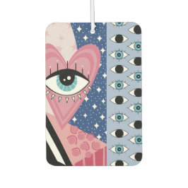 Mystisches Böse-Augen-Herz Pop-Art Retro-Himmels-D Autolufterfrischer