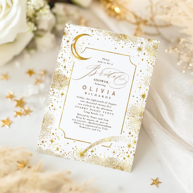 Mystisches Celestis-Brautparty Einladung (Celestial Starry Night Bridal Shower Invitation)