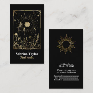 Mystisches Design auf Schwarz Visitenkarte
