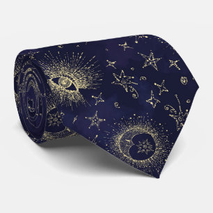 Mystisches Design Vintager Stil. Auge, Mond, Stern Krawatte