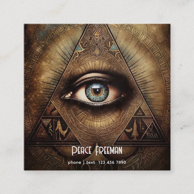 Mystisches drittes Auge, spirituell Quadratische Visitenkarte (Vorderseite)