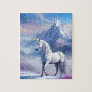 Mystisches Einhorn in einem magischen Fantasiereic Puzzle