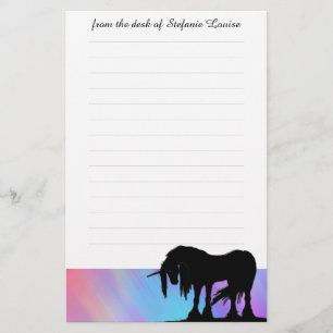 Mystisches Einhorn mit Linien (bunter Dunst) Briefpapier