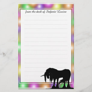 Mystisches Einhorn mit Linien (farbige Hasenkreise Briefpapier