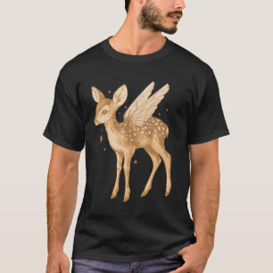 Mystisches geflügeltes Rehkitz Cottagecore T-Shirt
