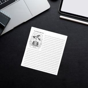 Mystisches Gotisches Schwarz-Weiß-Tarot Notizblock