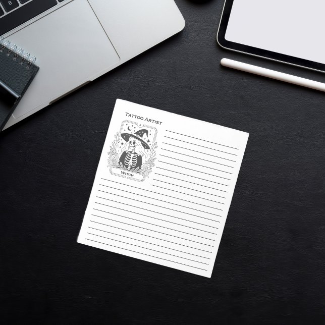 Mystisches Gotisches Schwarz-Weiß-Tarot Notizblock (Mystical Gothic Black And White Witch Tarot Notepad)