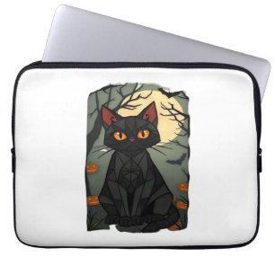 Mystisches Halloween Black Cat Art - Spooky Feline Laptopschutzhülle