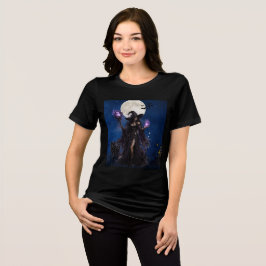 Mystisches Hexen-Halloween-Mond-T-Shirt Tri-Blend Shirt