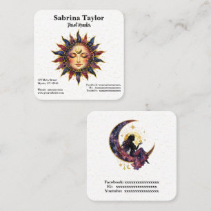 Mystisches himmlisches Design  Quadratische Visitenkarte