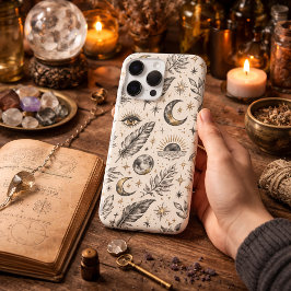 Mystisches himmlisches Mondsternenmuster iPhone 16 Pro Max Hülle