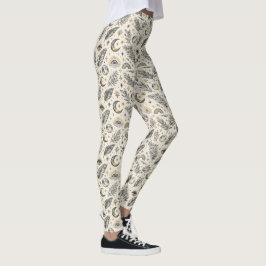 Mystisches himmlisches Mondsternenmuster Leggings