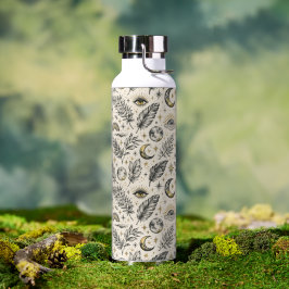 Mystisches himmlisches Mondsternenmuster  Trinkflasche