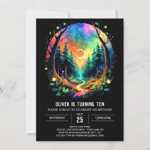 Mystisches Holz zum Geburtstag verzaubert Einladung