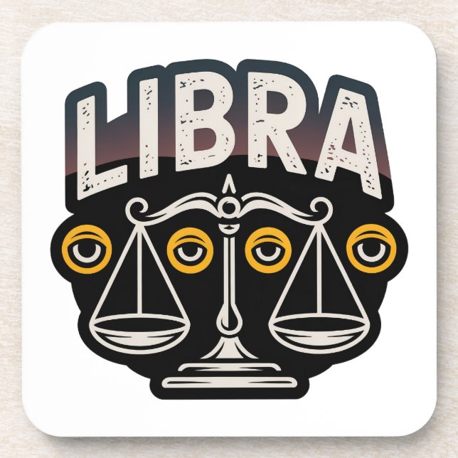 Mystisches Libra-Sternzeichen-Emblem Getränkeuntersetzer (Vorderseite)