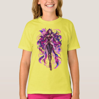 Mystisches Lila-Göttinnen-Fantasy-T-Shirt T-Shirt