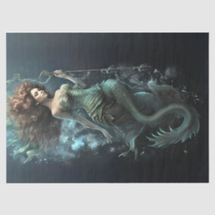 Mystisches Meerjungfrau-Seepferd im Meeresgrund Seidenpapier