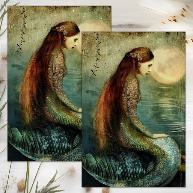 MYSTISCHES MERMAID DECOUPAGE TISSUPAPIER SEIDENPAPIER (MYSTICAL MERMAID DECOUPAGE TISSUE PAPER)