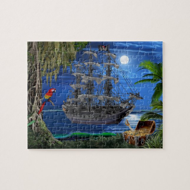 Mystisches Moonlit Piraten-Schiff Puzzle (Horizontal)