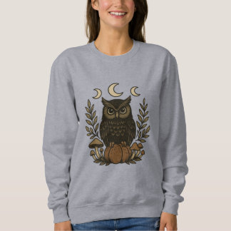 Mystisches Owl Moon Phases Shirt - Gothic Hexy