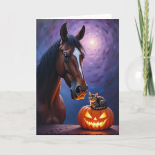 Mystisches Pferd und Jack O Lantern Karte
