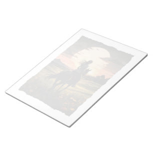 Mystisches Pferd- und Sonnenuntergang-Design Notizblock