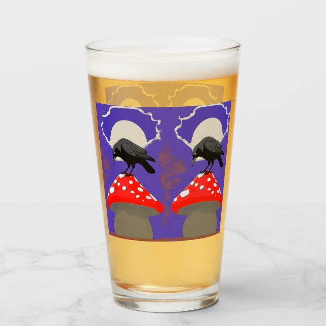 Mystisches Raben-Pint-Glas Glas (Rückseite (gefüllt))