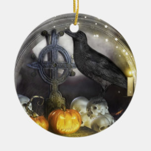 Mystisches Raven Samhain Doppelsiedsches Ornament