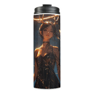Mystisches Reh-Mädchen-Tasse - Fantasy-Anime-Frau Thermosbecher