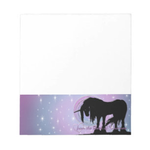 Mystisches Schwarzes Einhorn (Pastellwirl) Notizblock