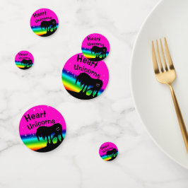 Mystisches Schwarzes Einhorn (Regenbogen) Konfetti