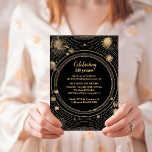Mystisches Schwarzgold - Himmelhochzeit-Jubiläum Einladung