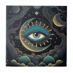 Mystisches Single Auge in der Galaxie Keramik Tile Fliese