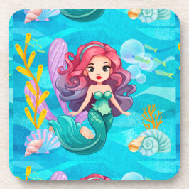 Mystisches Sirenendesign Getränkeuntersetzer