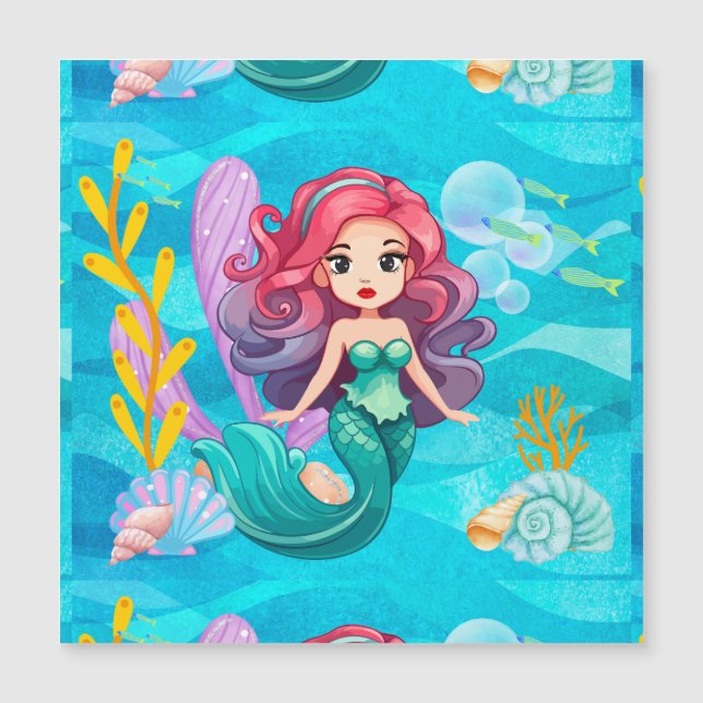 Mystisches Sirenendesign Magnetkarte (Vorderseite)