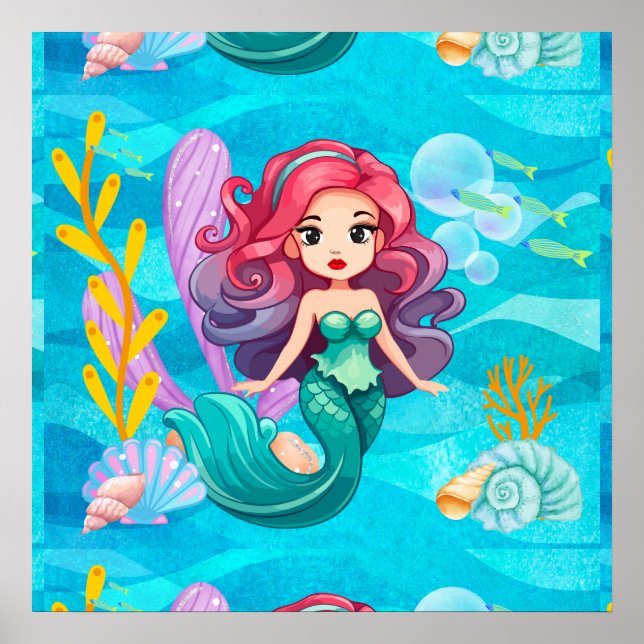 Mystisches Sirenendesign Poster (Vorne)