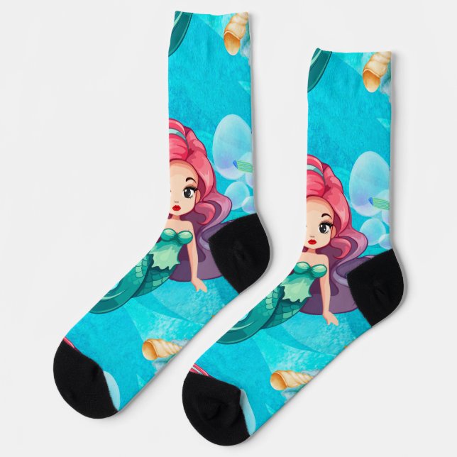mystisches Sirenendesign Socken (Linkes Detail)