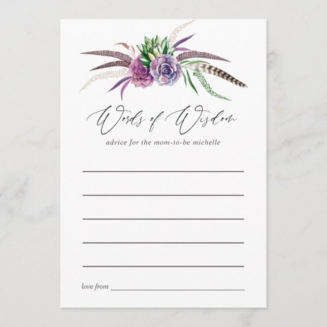 Mystisches Sukkulatur-Brautparty Hinweiskarte (Vorderseite)