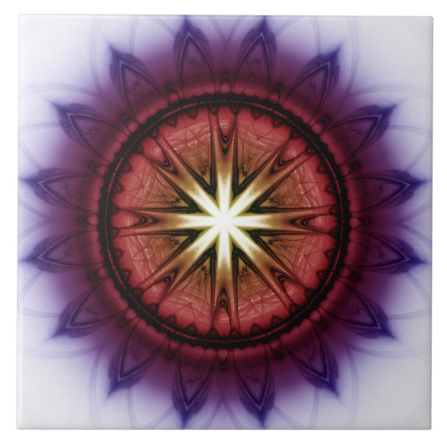 Mystisches symbolisches Fraktal Fliese (Vorderseite)