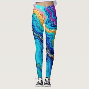 Mystisches Teal- und Gold-Energie Leggings