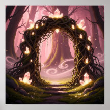 Mystisches Tor des verzauberten Waldlichts