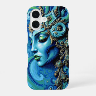 Mystisches Türkis- und Gold-Fantasy-Göttin Elegant iPhone 16 Hülle