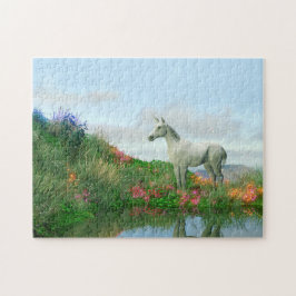 Mystisches Weißes Einhorn | Fantasie Puzzle