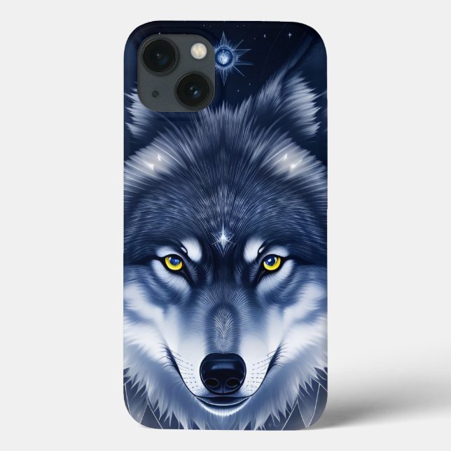 Mystisches Wolf-Porträt Kunst Case-Mate iPhone Hülle (Rückseite)