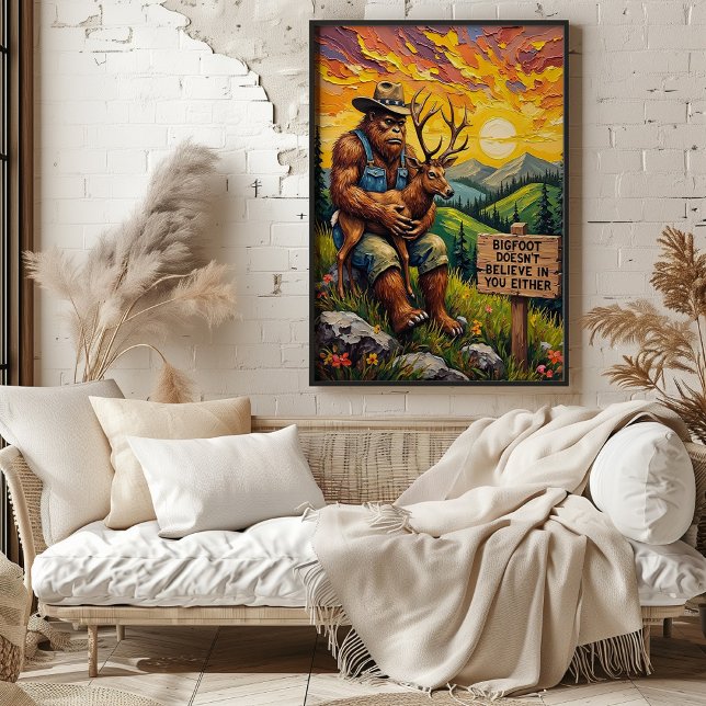 Mythen aus den Bergen: Bigfoot's Gentle Embrace Poster (Von Creator hochgeladen)