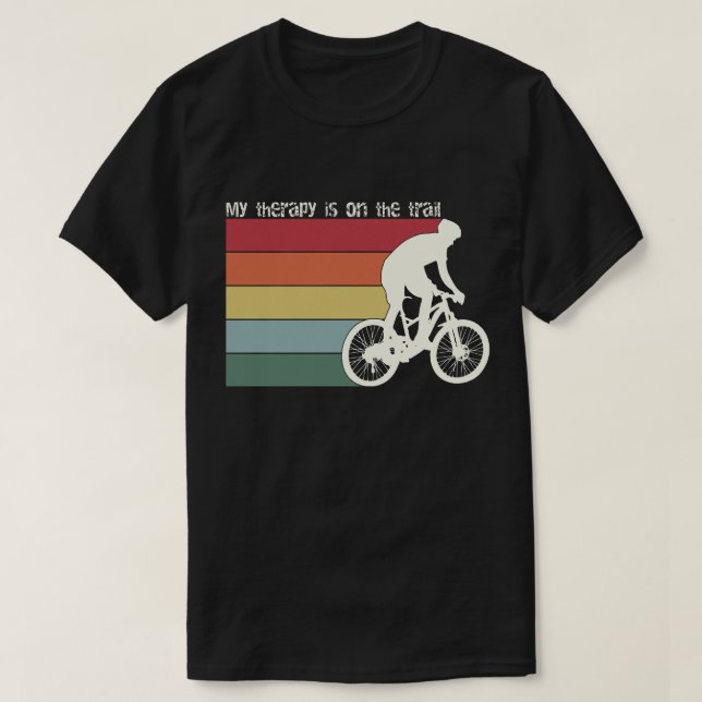 MYTHERAPY IS ON THE TRAILS-Mountain Bike Graphic T-Shirt (Design vorne)