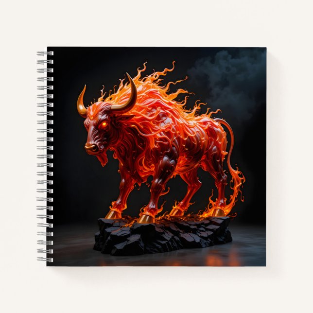 Mythic Fire Bull Notizbuch (Vorderseite)