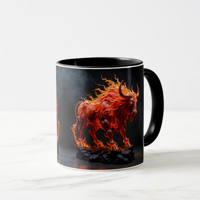 Mythic Fire Bull Tasse (VorderseiteRechts)